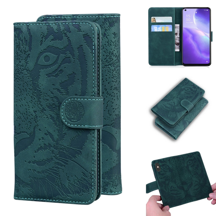 Tiger Embossing Pattern Funda de cuero con tapa horizontal con soporte y ranuras para tarjetas y billetera, For OPPO Realme X7 Pro 5G, For OPPO Reno 5 4G / Reno 5 5G, For OPPO Reno5 K / Find X3 Lite, For OPPO Reno5 Pro 5G                               ...
