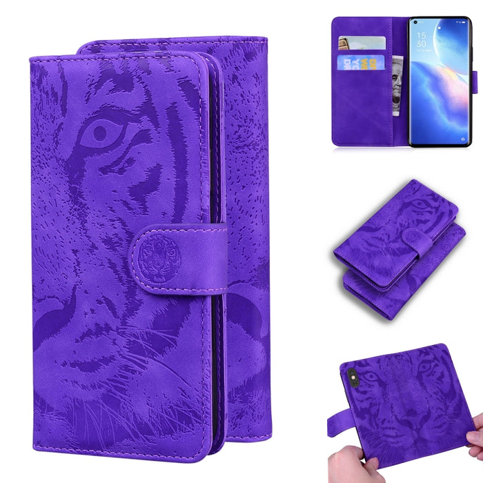 Tiger Embossing Pattern Funda de cuero con tapa horizontal con soporte y ranuras para tarjetas y billetera, For OPPO Realme X7 Pro 5G, For OPPO Reno 5 4G / Reno 5 5G, For OPPO Reno5 K / Find X3 Lite, For OPPO Reno5 Pro 5G                               ...