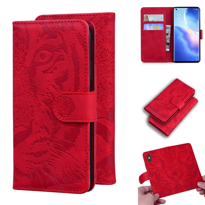 Tiger Embossing Pattern Funda de cuero con tapa horizontal con soporte y ranuras para tarjetas y billetera, For OPPO Realme X7 Pro 5G, For OPPO Reno 5 4G / Reno 5 5G, For OPPO Reno5 K / Find X3 Lite, For OPPO Reno5 Pro 5G                               ...