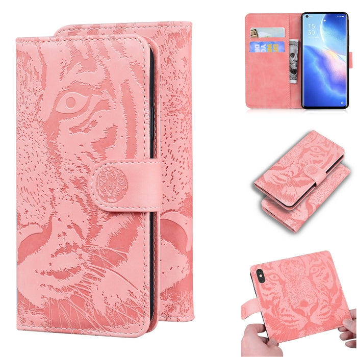 Tiger Embossing Pattern Funda de cuero con tapa horizontal con soporte y ranuras para tarjetas y billetera, For OPPO Realme X7 Pro 5G, For OPPO Reno 5 4G / Reno 5 5G, For OPPO Reno5 K / Find X3 Lite, For OPPO Reno5 Pro 5G                               ...
