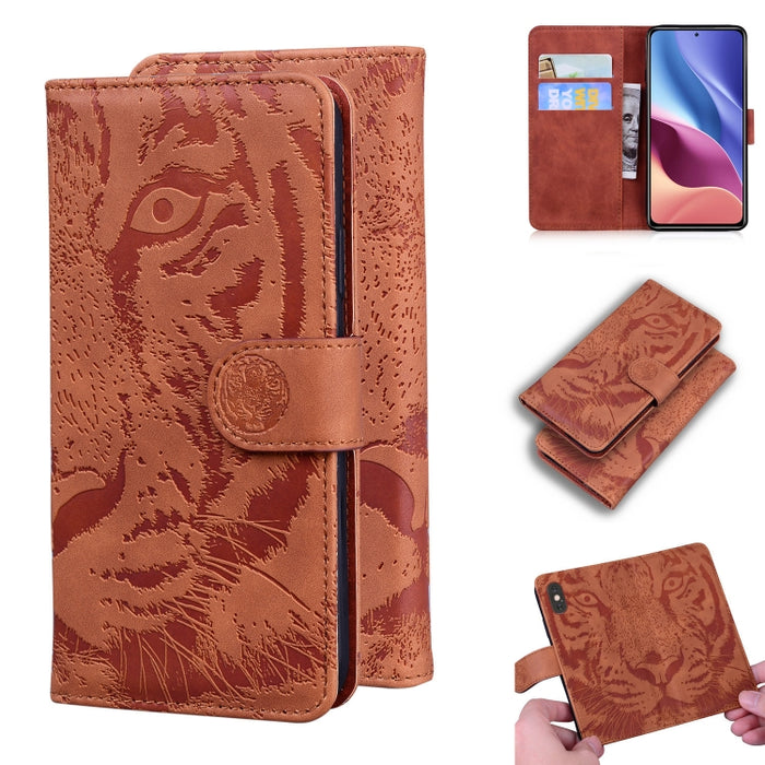Tiger Embossing Pattern Funda de cuero con tapa horizontal con soporte y ranuras para tarjetas y billetera, For OPPO Realme X7 Pro 5G, For OPPO Reno 5 4G / Reno 5 5G, For OPPO Reno5 K / Find X3 Lite, For OPPO Reno5 Pro 5G                               ...