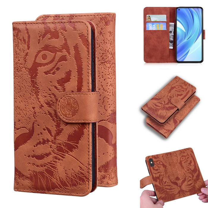 Tiger Embossing Pattern Funda de cuero con tapa horizontal con soporte y ranuras para tarjetas y billetera, For OPPO Realme X7 Pro 5G, For OPPO Reno 5 4G / Reno 5 5G, For OPPO Reno5 K / Find X3 Lite, For OPPO Reno5 Pro 5G                               ...