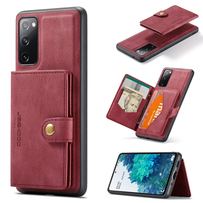 JEEHOOD Estuche protector desmontable magnético retro con billetera y ranura para tarjeta y soporte, For Samsung Galaxy A32 5G, For Samsung Galaxy S20 FE, For Samsung Galaxy S20, For Samsung Galaxy S20+, For Samsung Galaxy S20 Ultra 5G                 ...