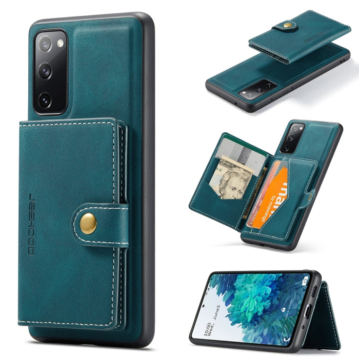 JEEHOOD Estuche protector desmontable magnético retro con billetera y ranura para tarjeta y soporte, For Samsung Galaxy A32 5G, For Samsung Galaxy S20 FE, For Samsung Galaxy S20, For Samsung Galaxy S20+, For Samsung Galaxy S20 Ultra 5G                 ...