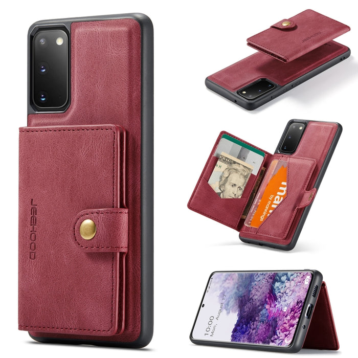 JEEHOOD Estuche protector desmontable magnético retro con billetera y ranura para tarjeta y soporte, For Samsung Galaxy A32 5G, For Samsung Galaxy S20 FE, For Samsung Galaxy S20, For Samsung Galaxy S20+, For Samsung Galaxy S20 Ultra 5G                 ...