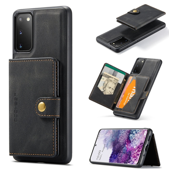 JEEHOOD Estuche protector desmontable magnético retro con billetera y ranura para tarjeta y soporte, For Samsung Galaxy A32 5G, For Samsung Galaxy S20 FE, For Samsung Galaxy S20, For Samsung Galaxy S20+, For Samsung Galaxy S20 Ultra 5G                 ...