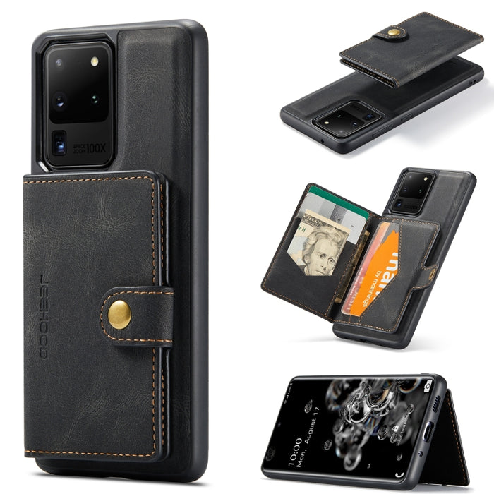 JEEHOOD Estuche protector desmontable magnético retro con billetera y ranura para tarjeta y soporte, For Samsung Galaxy A32 5G, For Samsung Galaxy S20 FE, For Samsung Galaxy S20, For Samsung Galaxy S20+, For Samsung Galaxy S20 Ultra 5G                 ...