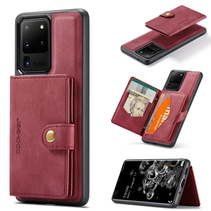 JEEHOOD Estuche protector desmontable magnético retro con billetera y ranura para tarjeta y soporte, For Samsung Galaxy A32 5G, For Samsung Galaxy S20 FE, For Samsung Galaxy S20, For Samsung Galaxy S20+, For Samsung Galaxy S20 Ultra 5G                 ...