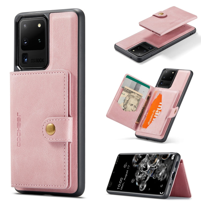 JEEHOOD Estuche protector desmontable magnético retro con billetera y ranura para tarjeta y soporte, For Samsung Galaxy A32 5G, For Samsung Galaxy S20 FE, For Samsung Galaxy S20, For Samsung Galaxy S20+, For Samsung Galaxy S20 Ultra 5G                 ...