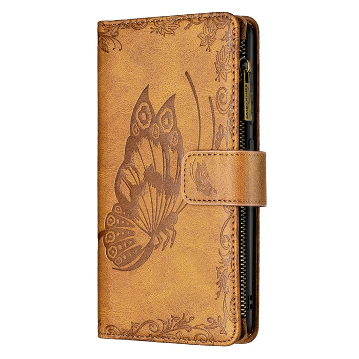 Estuche de cuero con tapa horizontal y cremallera con estampado de mariposa voladora con soporte y ranuras para tarjetas y billetera, For Xiaomi Redmi 9A, For Xiaomi Redmi 9C, For Xiaomi Redmi 9, For Xiaomi Redmi Note 10 Pro                            ...