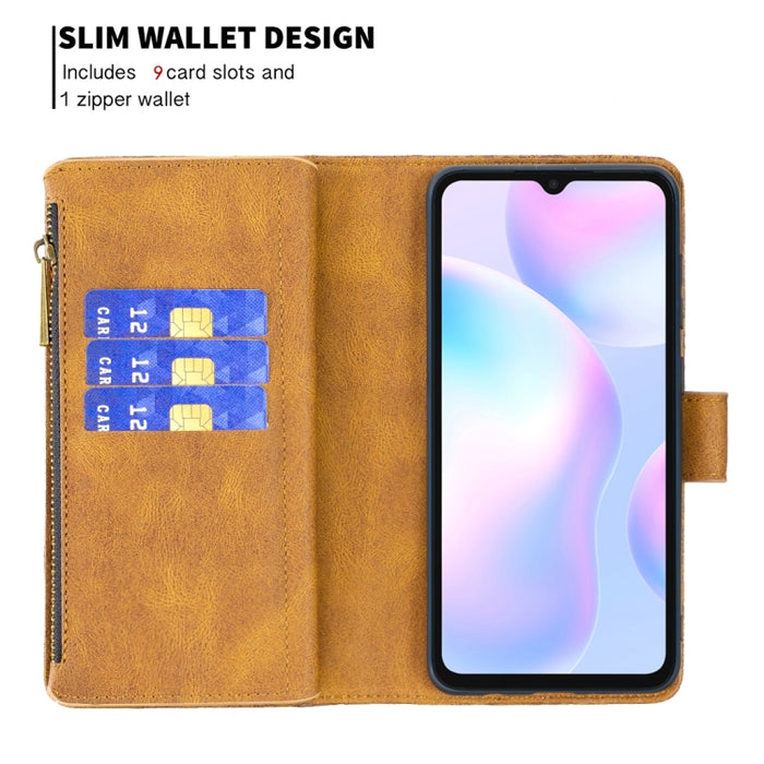 Estuche de cuero con tapa horizontal y cremallera con estampado de mariposa voladora con soporte y ranuras para tarjetas y billetera, For Xiaomi Redmi 9A, For Xiaomi Redmi 9C, For Xiaomi Redmi 9, For Xiaomi Redmi Note 10 Pro                            ...