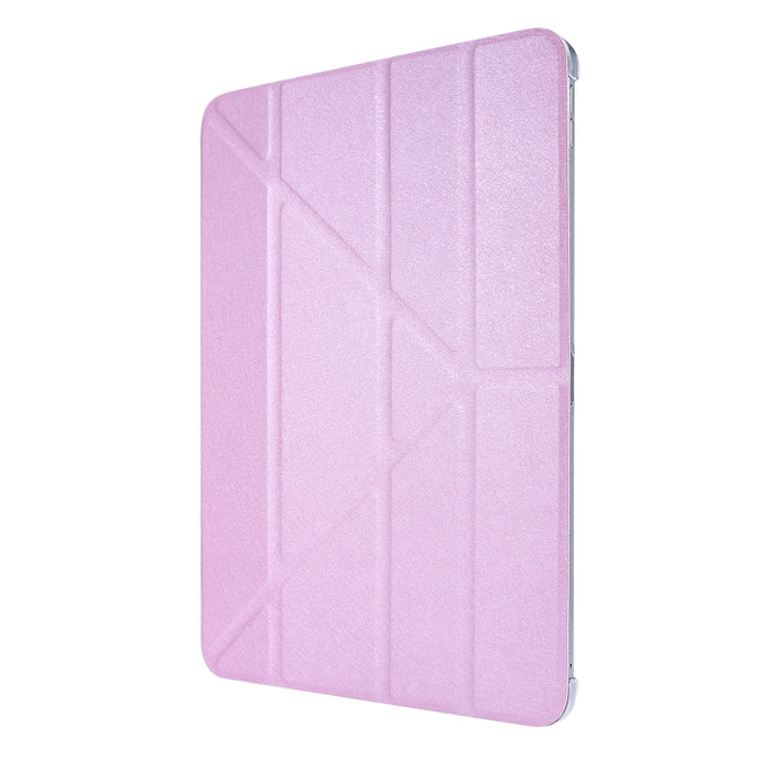 Estuche de cuero con tapa y deformación horizontal con textura de seda y soporte