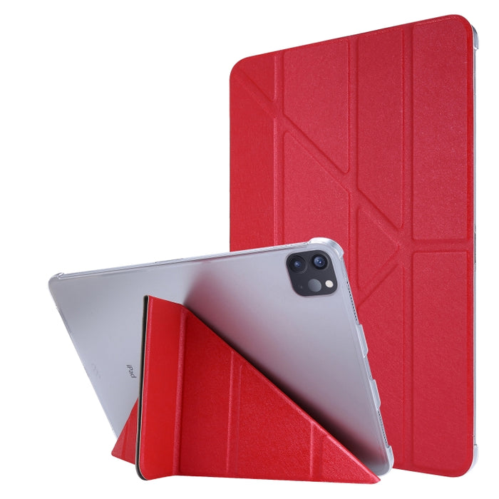 Estuche de cuero con tapa y deformación horizontal con textura de seda y soporte