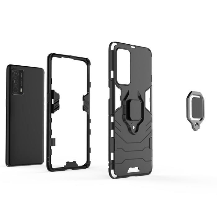 Funda protectora de PC + TPU a prueba de golpes con soporte de anillo magnético, For OPPO Realme X7 Pro Ultra, For Xiaomi Redmi K40 Gaming, For Honor Play 5T