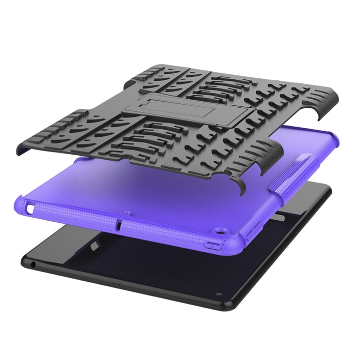 Tire Texture TPU + PC Estuche a prueba de golpes con soporte, For iPad 10.2