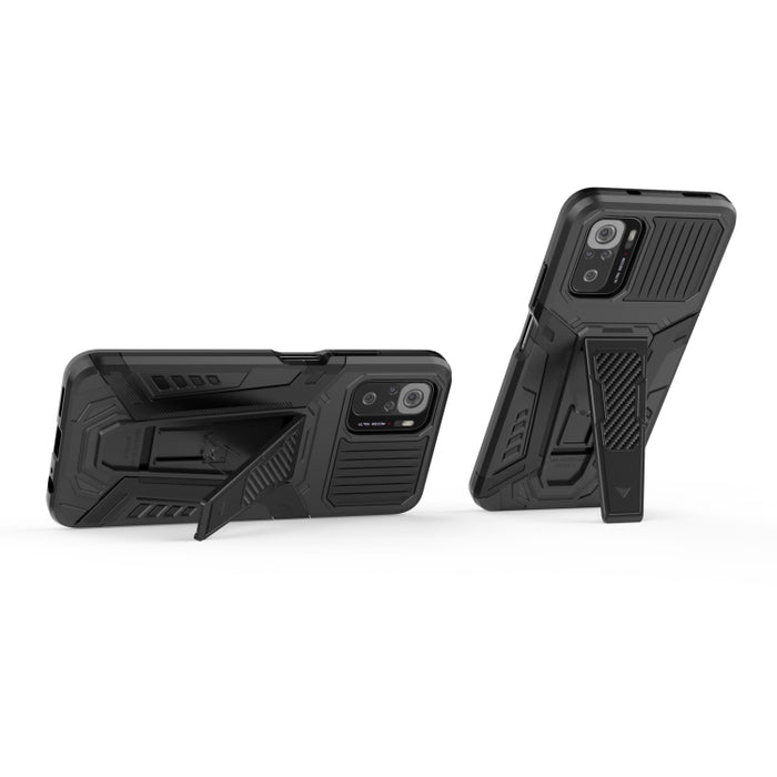 War Chariot Series Armor Todo incluido a prueba de golpes PC + TPU Funda protectora con soporte invisible, For Xiaomi Redmi Note 10 4G, For Xiaomi Redmi Note 10 Pro