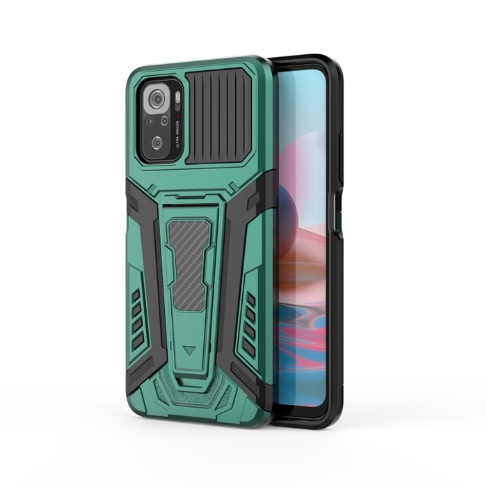 War Chariot Series Armor Todo incluido a prueba de golpes PC + TPU Funda protectora con soporte invisible, For Xiaomi Redmi Note 10 4G, For Xiaomi Redmi Note 10 Pro