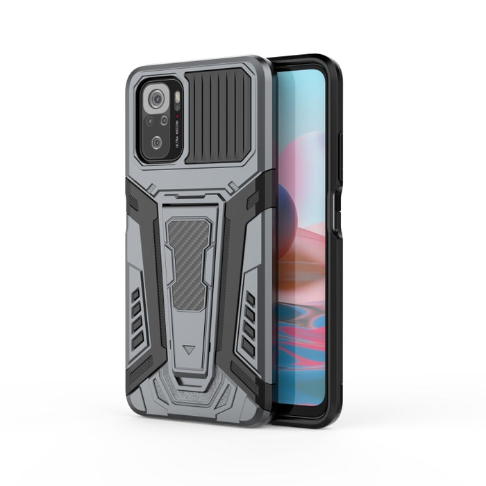 War Chariot Series Armor Todo incluido a prueba de golpes PC + TPU Funda protectora con soporte invisible, For Xiaomi Redmi Note 10 4G, For Xiaomi Redmi Note 10 Pro