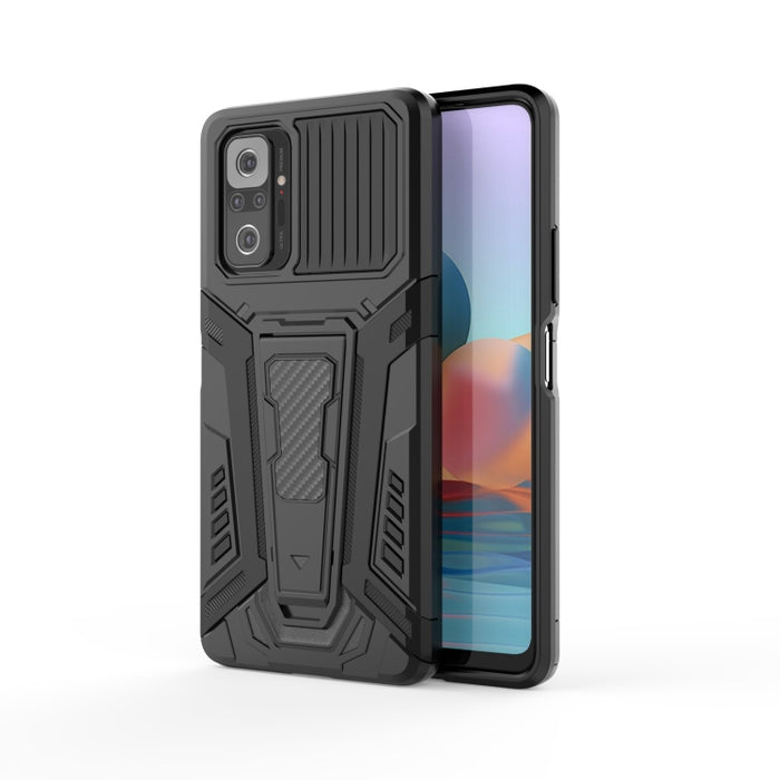 War Chariot Series Armor Todo incluido a prueba de golpes PC + TPU Funda protectora con soporte invisible, For Xiaomi Redmi Note 10 4G, For Xiaomi Redmi Note 10 Pro