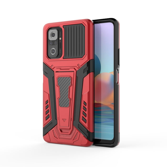 War Chariot Series Armor Todo incluido a prueba de golpes PC + TPU Funda protectora con soporte invisible, For Xiaomi Redmi Note 10 4G, For Xiaomi Redmi Note 10 Pro