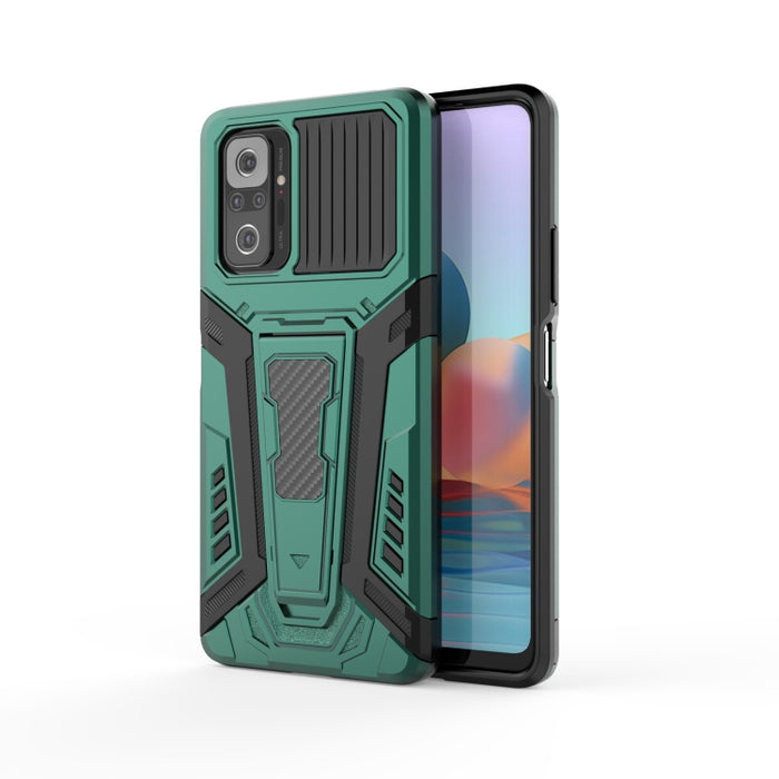 War Chariot Series Armor Todo incluido a prueba de golpes PC + TPU Funda protectora con soporte invisible, For Xiaomi Redmi Note 10 4G, For Xiaomi Redmi Note 10 Pro