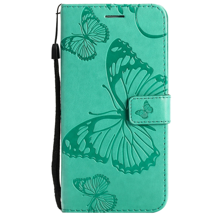Estuche de cuero de PU con tapa horizontal con patrón de mariposa estampado prensado con soporte y ranuras para tarjetas y billetera y cordón, For Xiaomi Mi 11 Lite, For Xiaomi Mi 11 Pro