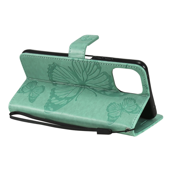 Estuche de cuero de PU con tapa horizontal con patrón de mariposa estampado prensado con soporte y ranuras para tarjetas y billetera y cordón, For Xiaomi Mi 11 Lite, For Xiaomi Mi 11 Pro