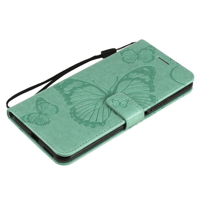 Estuche de cuero de PU con tapa horizontal con patrón de mariposa estampado prensado con soporte y ranuras para tarjetas y billetera y cordón, For Xiaomi Mi 11 Lite, For Xiaomi Mi 11 Pro
