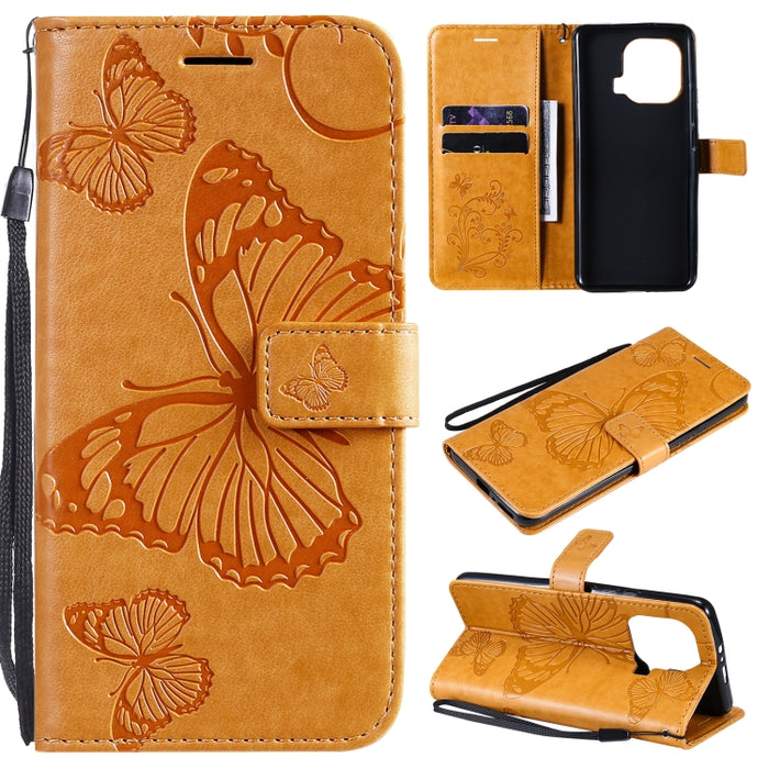 Estuche de cuero de PU con tapa horizontal con patrón de mariposa estampado prensado con soporte y ranuras para tarjetas y billetera y cordón, For Xiaomi Mi 11 Lite, For Xiaomi Mi 11 Pro
