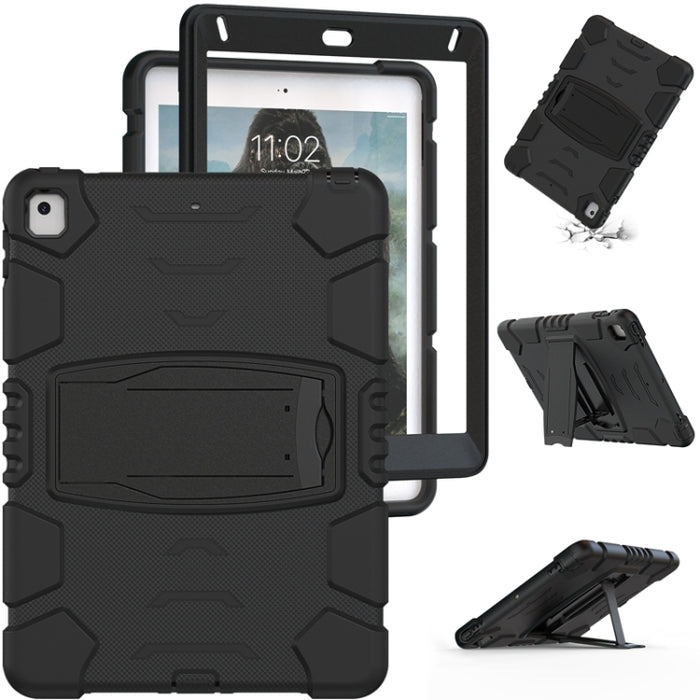 Marco de pantalla de protección de 3 capas + PC + Estuche combinado de silicona a prueba de golpes con soporte, For iPad 9.7 (2018) / (2017) / Air 2 / Pro 9.7, For iPad 10.2 2021 / 2020 / 2019, For iPad Pro 10.5 (2019) / (2017)