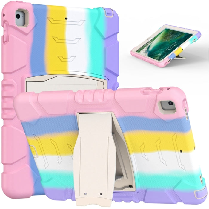 Marco de pantalla de protección de 3 capas + PC + Estuche combinado de silicona a prueba de golpes con soporte, For iPad 9.7 (2018) / (2017) / Air 2 / Pro 9.7, For iPad 10.2 2021 / 2020 / 2019, For iPad Pro 10.5 (2019) / (2017)