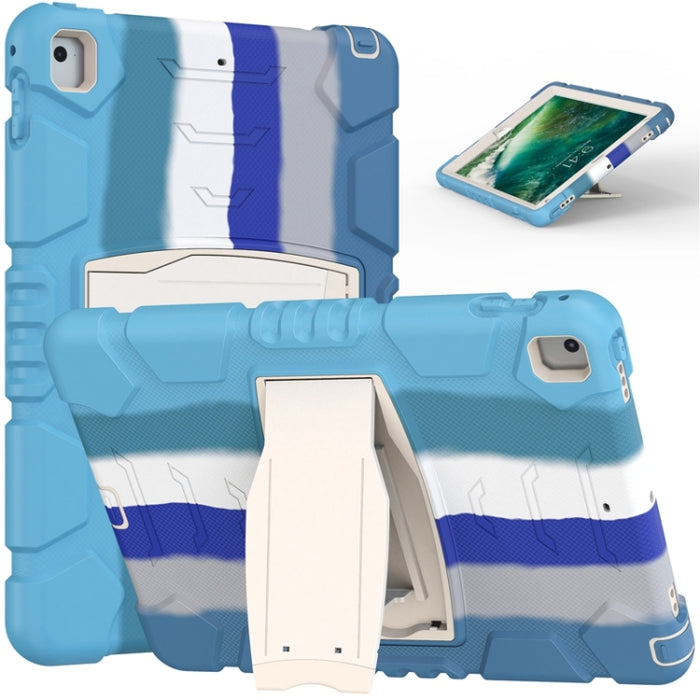 Marco de pantalla de protección de 3 capas + PC + Estuche combinado de silicona a prueba de golpes con soporte, For iPad 9.7 (2018) / (2017) / Air 2 / Pro 9.7, For iPad 10.2 2021 / 2020 / 2019, For iPad Pro 10.5 (2019) / (2017)