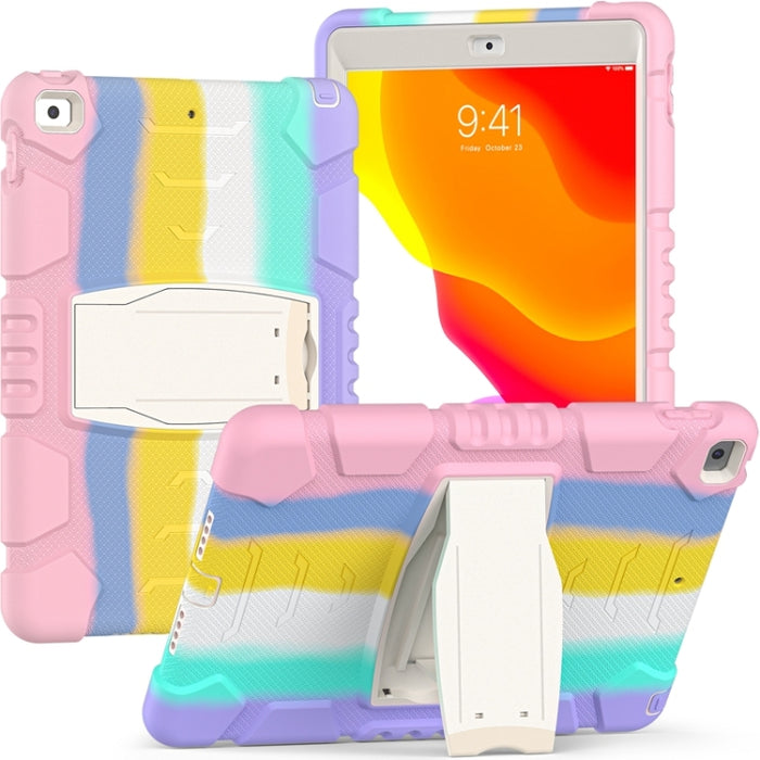 Marco de pantalla de protección de 3 capas + PC + Estuche combinado de silicona a prueba de golpes con soporte, For iPad 9.7 (2018) / (2017) / Air 2 / Pro 9.7, For iPad 10.2 2021 / 2020 / 2019, For iPad Pro 10.5 (2019) / (2017)