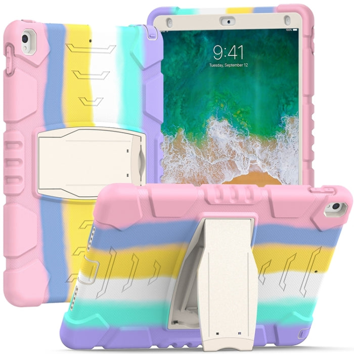 Marco de pantalla de protección de 3 capas + PC + Estuche combinado de silicona a prueba de golpes con soporte, For iPad 9.7 (2018) / (2017) / Air 2 / Pro 9.7, For iPad 10.2 2021 / 2020 / 2019, For iPad Pro 10.5 (2019) / (2017)