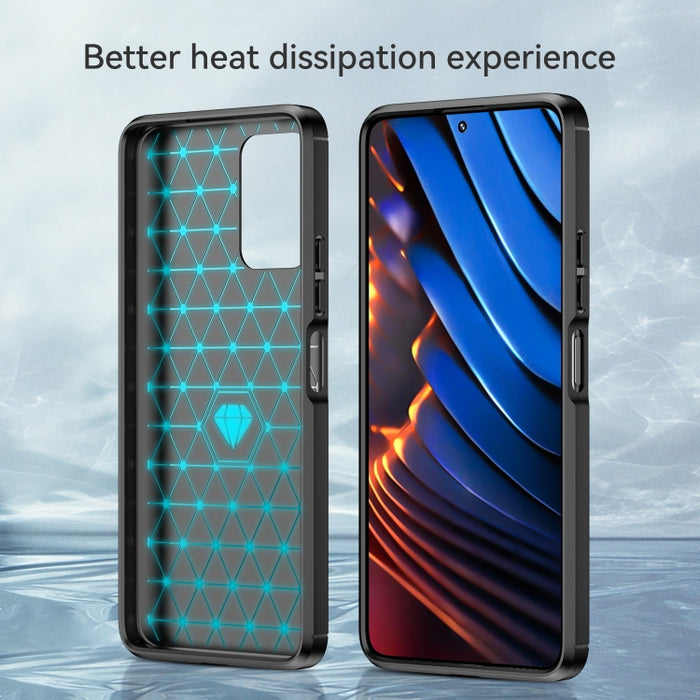 Estuche de TPU de fibra de carbono con textura cepillada, For Samsung Galaxy A22 4G, For Samsung Galaxy F52 5G, For Xiaomi Redmi Note 10 Pro 5G