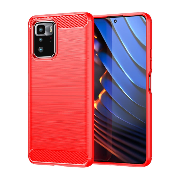 Estuche de TPU de fibra de carbono con textura cepillada, For Samsung Galaxy A22 4G, For Samsung Galaxy F52 5G, For Xiaomi Redmi Note 10 Pro 5G