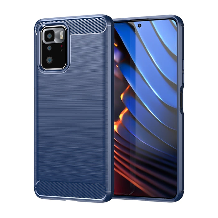 Estuche de TPU de fibra de carbono con textura cepillada, For Samsung Galaxy A22 4G, For Samsung Galaxy F52 5G, For Xiaomi Redmi Note 10 Pro 5G