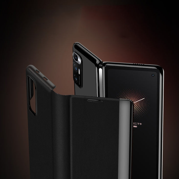 Estuche plegable de piel de vaca mate de primera capa, For Xiaomi Mi Mix Fold