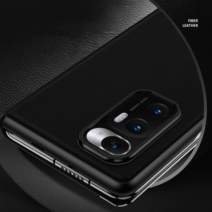 Estuche plegable de piel de vaca mate de primera capa, For Xiaomi Mi Mix Fold