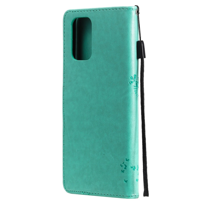 Estuche de cuero de PU con tapa horizontal con estampado prensado de patrón de árbol y gato con soporte y ranuras para tarjetas y billetera y cordón, For Xiaomi Redmi Note 10 4G, For Xiaomi Redmi Note 10 Pro, For Samsung Galaxy A32 4G                  ...