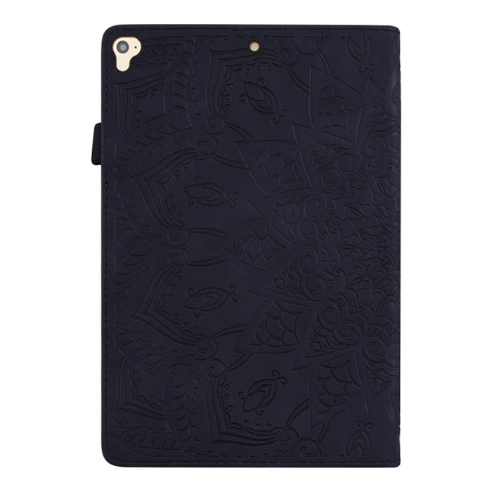 Estuche de cuero en relieve con diseño plegable doble con patrón de becerro con soporte y ranuras para tarjetas y ranura para bolígrafo y banda elástica, For iPad Pro 9.7 inch, For iPad 10.2 2021 / 2020 / 2019, For iPad 4 & 3 & 2                       ...