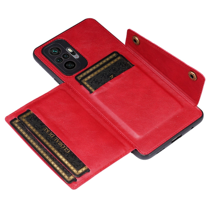 Estuche protector magnético a prueba de golpes con doble hebilla PU + TPU con ranura para tarjeta y soporte, For Xiaomi Redmi Note 10 Pro Max, For Xiaomi Mi 11 Ultra, For Xiaomi Mi 11 Pro, For Xiaomi Mi 11 Lite