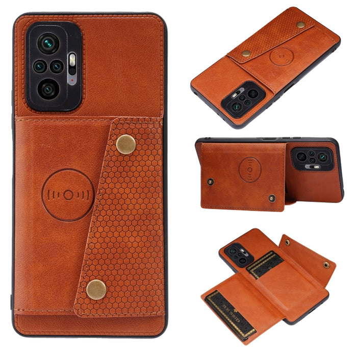 Estuche protector magnético a prueba de golpes con doble hebilla PU + TPU con ranura para tarjeta y soporte, For Xiaomi Redmi Note 10 Pro Max, For Xiaomi Mi 11 Ultra, For Xiaomi Mi 11 Pro, For Xiaomi Mi 11 Lite