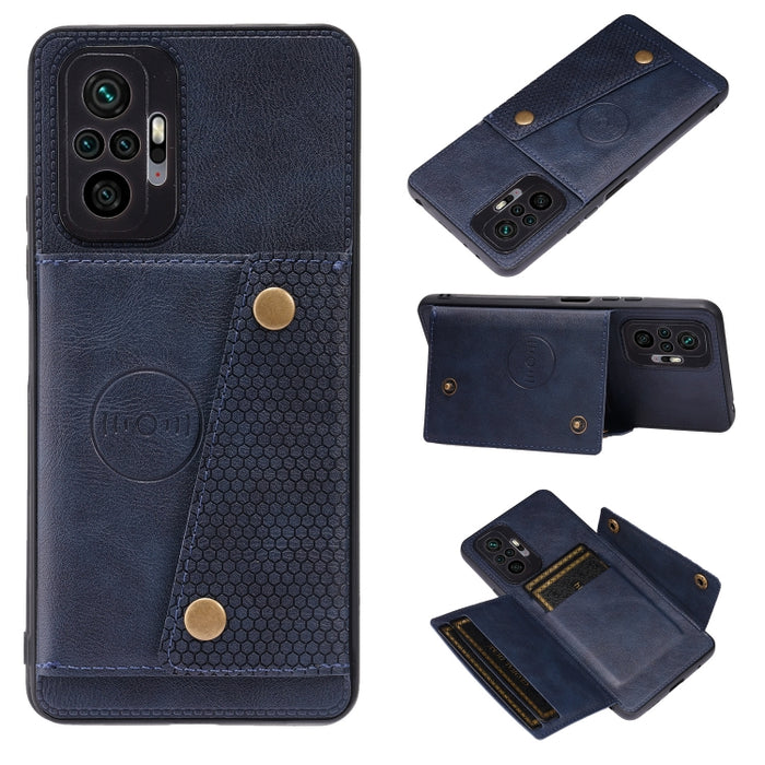 Estuche protector magnético a prueba de golpes con doble hebilla PU + TPU con ranura para tarjeta y soporte, For Xiaomi Redmi Note 10 Pro Max, For Xiaomi Mi 11 Ultra, For Xiaomi Mi 11 Pro, For Xiaomi Mi 11 Lite