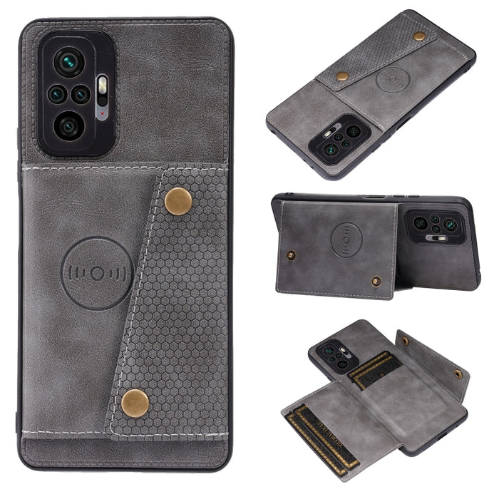 Estuche protector magnético a prueba de golpes con doble hebilla PU + TPU con ranura para tarjeta y soporte, For Xiaomi Redmi Note 10 Pro Max, For Xiaomi Mi 11 Ultra, For Xiaomi Mi 11 Pro, For Xiaomi Mi 11 Lite
