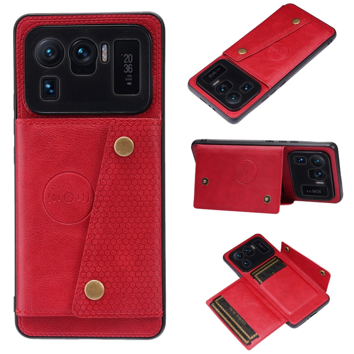 Estuche protector magnético a prueba de golpes con doble hebilla PU + TPU con ranura para tarjeta y soporte, For Xiaomi Redmi Note 10 Pro Max, For Xiaomi Mi 11 Ultra, For Xiaomi Mi 11 Pro, For Xiaomi Mi 11 Lite