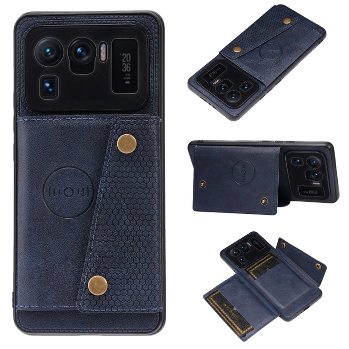 Estuche protector magnético a prueba de golpes con doble hebilla PU + TPU con ranura para tarjeta y soporte, For Xiaomi Redmi Note 10 Pro Max, For Xiaomi Mi 11 Ultra, For Xiaomi Mi 11 Pro, For Xiaomi Mi 11 Lite