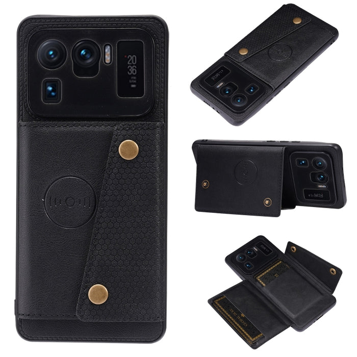 Estuche protector magnético a prueba de golpes con doble hebilla PU + TPU con ranura para tarjeta y soporte, For Xiaomi Redmi Note 10 Pro Max, For Xiaomi Mi 11 Ultra, For Xiaomi Mi 11 Pro, For Xiaomi Mi 11 Lite