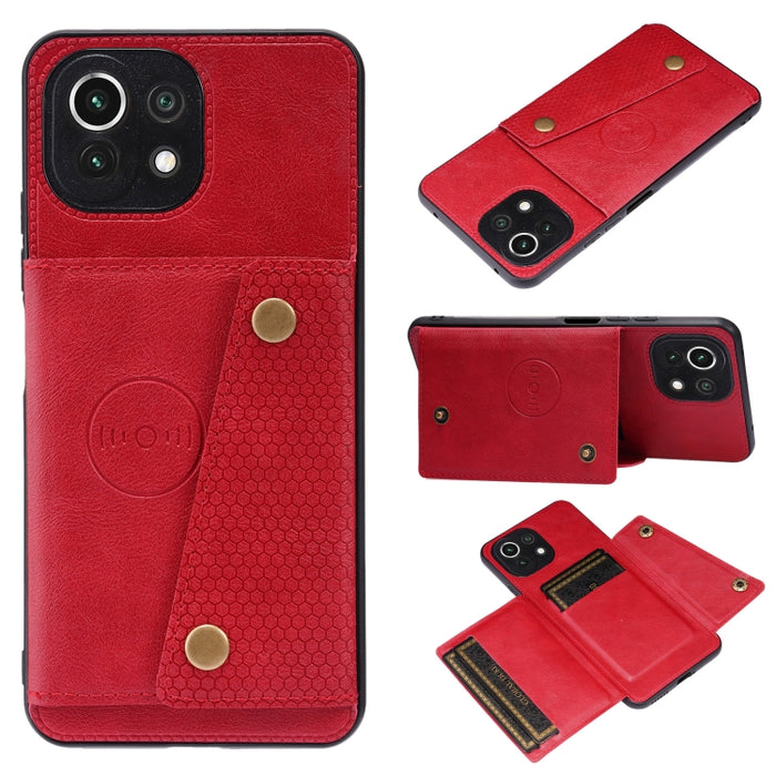 Estuche protector magnético a prueba de golpes con doble hebilla PU + TPU con ranura para tarjeta y soporte, For Xiaomi Redmi Note 10 Pro Max, For Xiaomi Mi 11 Ultra, For Xiaomi Mi 11 Pro, For Xiaomi Mi 11 Lite