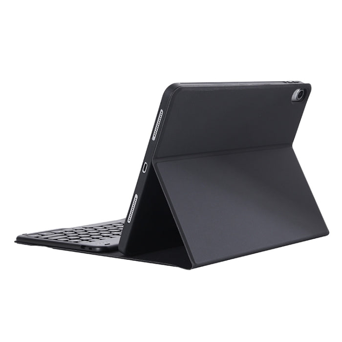 Y-C11B 2021 Desmontable Color caramelo Textura de la piel Tecla redonda Teclado Bluetooth Funda de cuero con ranura para bolígrafo y soporte